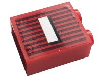 LEGO part Stein 1 x 2 x 2 mit Inside Stud Holder mit Grauen Streifen und Weißem Großbuchstaben I Muster (Aufkleber) - Set 10272 3245cpb152