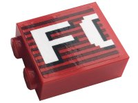 LEGO part Mattone 1 x 2 x 2 con Portastud Interno con Strisce Grigie e Motivo 'FO' Bianco (Adesivo) - Set 10272 3245cpb158