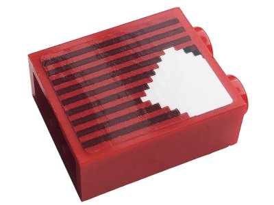 LEGO part Stein 1 x 2 x 2 mit Inside Stud Holder mit Grauen Streifen und Weißem Kleinen Streifen Muster (Aufkleber) - Set 10272 (3245cpb163)