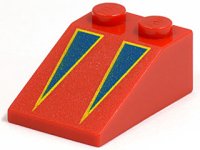 LEGO part Schräge 33 3 x 2 con Motivo Triangoli Blu con Bordi Gialli 3298pb013