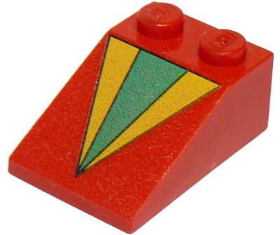 LEGO part Schräge 33 3 x 2 con Verde e Giallo Triangolo Motivo (3298pb027)