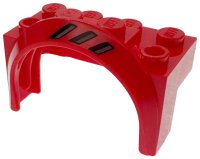 LEGO part Vehicle, Mudguard 4 x 2 1/2 x 2 with Arch Round with Black and Dark Bluish Gray Air Vents Pattern Model Left Side 3387pb02L
