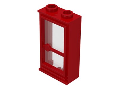 LEGO part Door 1 x 2 x 3 Hinge on Right with Trans-Clear Glass (33bc01)