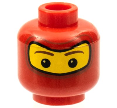 LEGO part Minifigure, Head Balaclava with Brown Eyebrows, White Spot in Eyes Pattern (Spider-Man 2) (3626pb0177)