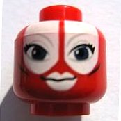 LEGO part Minifigure, Head Alien with SW Shaak Ti, Large Blue Eyes, White Lips Pattern (3626pb0553)