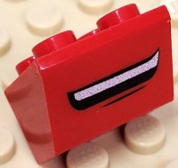 LEGO part Slope, Inverted 45 2 x 2 with Flat Bottom Pin with Smiling Mouth Pattern 3660pb012