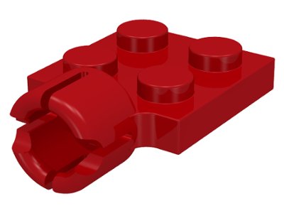 LEGO part Plate, Modified 2 x 2 with Tow Ball Socket, Short, 4 Slots (3730)