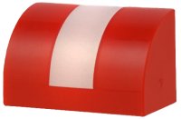 LEGO part Slope, Curved 1 x 2 with Wide Vertical White Stripe Pattern (Super Mario Boomerang Bro / Fire Bro / Hammer Bro / Ice Bro Hat Back) 37352pb020