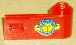 LEGO part Door 1 x 3 x 1 Right with Box and Arrows and Globe Pattern (Sticker) - Sets 6542 / 4555 (3821pb011)