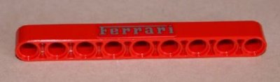 LEGO part Technic, Liftarm Thick 1 x 9 with Silver 'Ferrari' Pattern (Sticker) - Set 8653 (40490pb011)