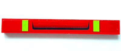 LEGO part Tile 1 x 8 with Air Intake and 2 Lime Lines Pattern (Sticker) - Set 7967 (4162pb072)