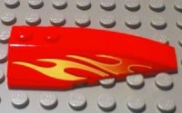 LEGO part Wedge 6 x 2 Right with Orange and Yellow Flames Pattern (Sticker) - Set 8667 41747pb039