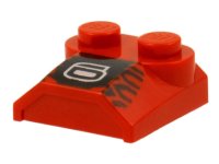 LEGO part Slope, Curved 2 x 2 x 2/3 with 2 Studs and Curved Sides, Lip End with '6' and Black Tire Tread Pattern 41855pb04