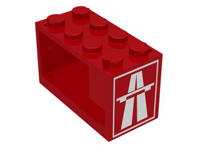 LEGO part String Reel 2 x 4 x 2 Holder with Highway Pattern (4209p05)