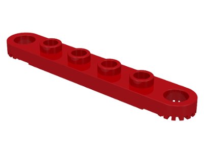 LEGO onderdeel Technic, Plate 1 x 6 with Toothed Ends (4262)