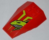 LEGO part Wedge 6 x 4 Triple Curved with Lime Shark Head Pattern (Sticker) - Set 7967 43712pb033
