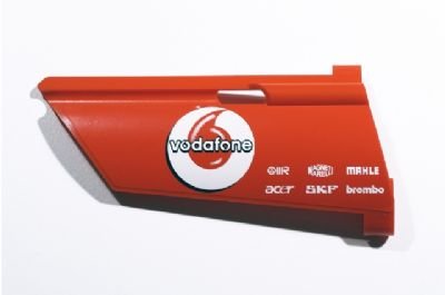 LEGO part Technic, Panel Fairing #21 Large Long, Small Hole, Side B with 'vodafone', 'OMR', 'MAGNETI MARELLI', 'MAHLE', 'acer', 'SKF' and 'brembo' Pattern (Sticker) - Set 8674 (44351pb022)