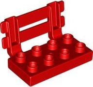 LEGO part Duplo, Plate 2 x 4 with Angled Railing / Fence (4850)
