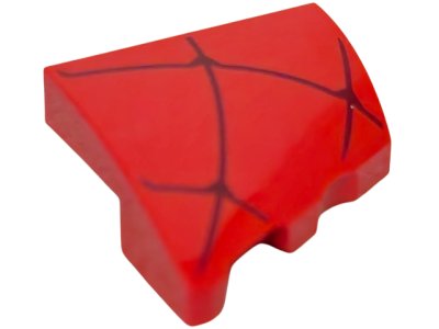 LEGO part Wedge 2 x 2 x 2/3 Left with Dark Red Spider Web Pattern (5095pb004)