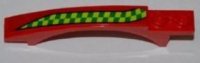 LEGO part Slope, Curved 8 x 1 x 1 2/3 with Arch and 2 Recessed Studs with Lime and Green Checkered Stripe Pattern Model Right Side (Sticker) - Set 7967 50967pb004R