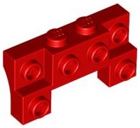 LEGO part Brick, Modified 2 x 4 - 1 x 4 with 2 Recessed Studs and Thick Side Arches 52038