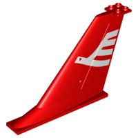 LEGO part Tail 14 x 2 x 8 with White Airline Bird Pattern on Both Sides (54094pb01)