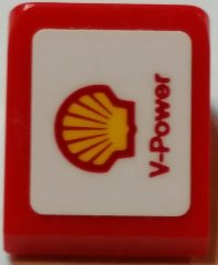 LEGO part Slope 30 1 x 1 x 2/3 with Shell Logo and 'V-Power' Pattern Model Right Side (Sticker) - Set 75913 (54200pb085R)