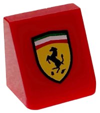 LEGO part Slope 30 1 x 1 x 2/3 with Ferrari Logo Shield Pattern 54200pb141