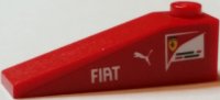 LEGO part Slope 18 4 x 1 with 'FIAT' and Puma and Scuderia Ferrari Logos Pattern on Both Sides (Stickers) - Set 75913 60477pb010