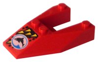 LEGO part Wedge 6 x 4 Cutout without Stud Notches with Divers Blue Team Logo Pattern 6153apx1