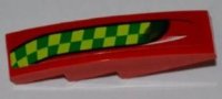 LEGO part Slope, Curved 4 x 1 with Lime and Green Checkered Stripe Pattern Model Right Side (Sticker) - Set 7967 61678pb027R