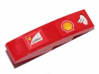 LEGO part Slope, Curved 4 x 1 with Shell and Scuderia Ferrari Logos Pattern Model Left Side (Stickers) - Set 30190 61678pb070L