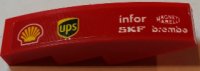 LEGO part Slope, Curved 4 x 1 with 'MAGNETI MARELLI', 'brembo', 'infor', 'SKF' and ups and Shell Logos Pattern Model Left Side (Sticker) - Set 75913 61678pb098L