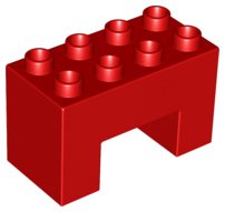 LEGO part Duplo, Brick 2 x 4 x 2 with 2 x 2 Cutout on Bottom (6394)