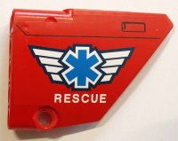 LEGO part Technic, Panel Fairing #14 Large Short Smooth, Side B with EMT Star of Life and 'RESCUE' Pattern (Sticker) - Set 8068 64680pb016