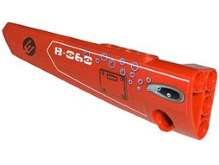 LEGO part Technic, Panel Fairing # 5 Long Smooth, Side A with Panel, Vent, Bubbles and '8-060' Pattern (Sticker) - Set 8060 (64681pb003)
