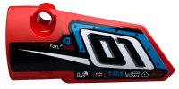 LEGO part Technic, Panel Fairing # 3 Small Smooth Long, Side A with '01', Fuel Hole and White Stripe on Black Background Pattern (Sticker) - Set 42073 64683pb051