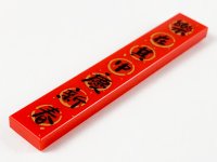 LEGO part Tile 1 x 6 with Black Chinese Logogram '乐在其中庆新春' (Everyone Enjoyed Themselves in Celebrating the New Year) Pattern 6636pb250