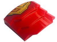 LEGO part Wedge 4 x 3 Stepped No Studs with Black Line and Gold Armor Pattern Model Right Side (Sticker) - Set 71773 66955pb003R