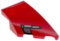 LEGO part Wedge 4 x 2 Right No Studs with Black, Dark Bluish Gray, and Silver Ferrari SF90 XX Stradale Headlight with White Highlights Pattern 6929pb009