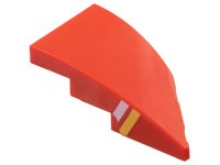 LEGO part Wedge 4 x 2 Left No Studs with White and Yellow Stripes on Side Pattern 6930pb001