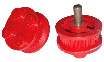 LEGO onderdeel Wheel with 4 Studs and Metal Axle - Inner Side Supports, Traction Teeth (7039c)