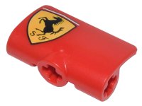 LEGO part Technic, Panel Curved 2 x 3 x 1 with Ferrari Logo Black Horse on Yellow Shield Pattern Model Right Side 71682pb005R