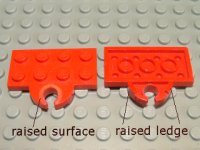 LEGO part Plate, Modified 2 x 4 with Train Coupler Open for Magnet 737a