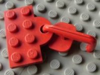 LEGO part Plate, Modified 2 x 4 with Train Coupler Closed with Hook 737c01