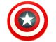 LEGO part Minifigure, Shield Circular Convex Face with White Ring, Star in Dark Blue Circle Pattern (Captain America) 75902pb01