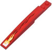 LEGO part Slope, Curved 10 x 1 with White and Yellow Flame Pattern Model Right (Sticker) - Set 9441 85970pb003R