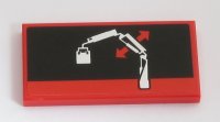 LEGO part Tile 2 x 4 with Crane Arm Movement 1 Pattern (Sticker) - Set 42043 87079pb0593