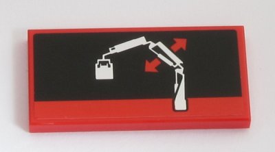 LEGO part Tile 2 x 4 with Crane Arm Movement 1 Pattern (Sticker) - Set 42043 (87079pb0593)