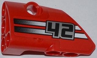 LEGO part Technic, Panel Fairing # 1 Small Smooth Short, Side A with '42' and 2 Black to White Fade Stripes Pattern (Sticker) - Set 42011 (87080pb007)